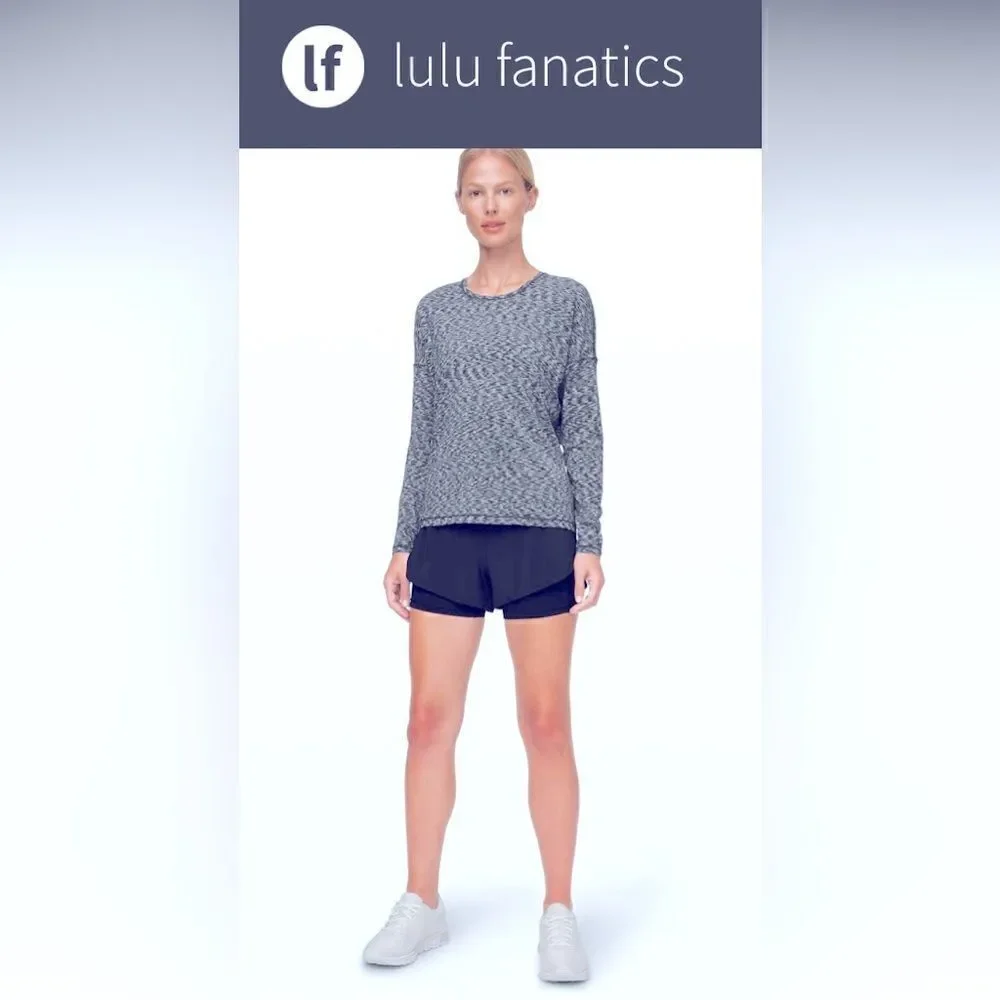 Lululemon Get Set Long Sleeve Spaced Out Space Dye Black White Size 4